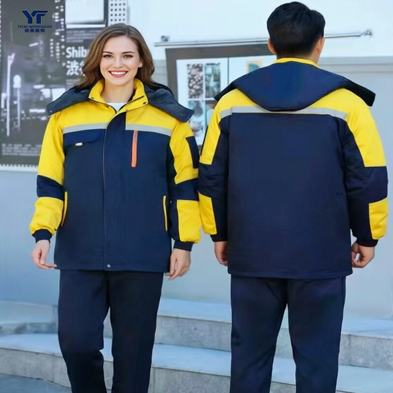 Heavy Duty Winter Coat with Reflective Strips 
