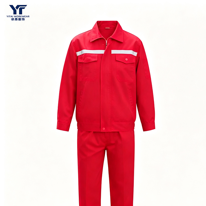 Long-Sleeve Workwear Set with Reflective Strips 