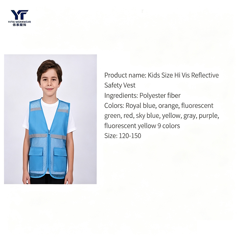 Kids Size Hi Vis Reflective Safety Vest 
