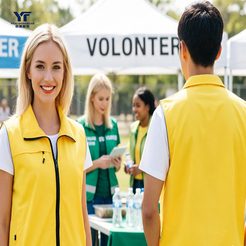 Volunteer Uniform Promotional Vest with Reflective Zipper 