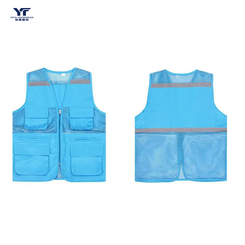Multi Pocket Zipper Hi Vis Reflective Safety Vest