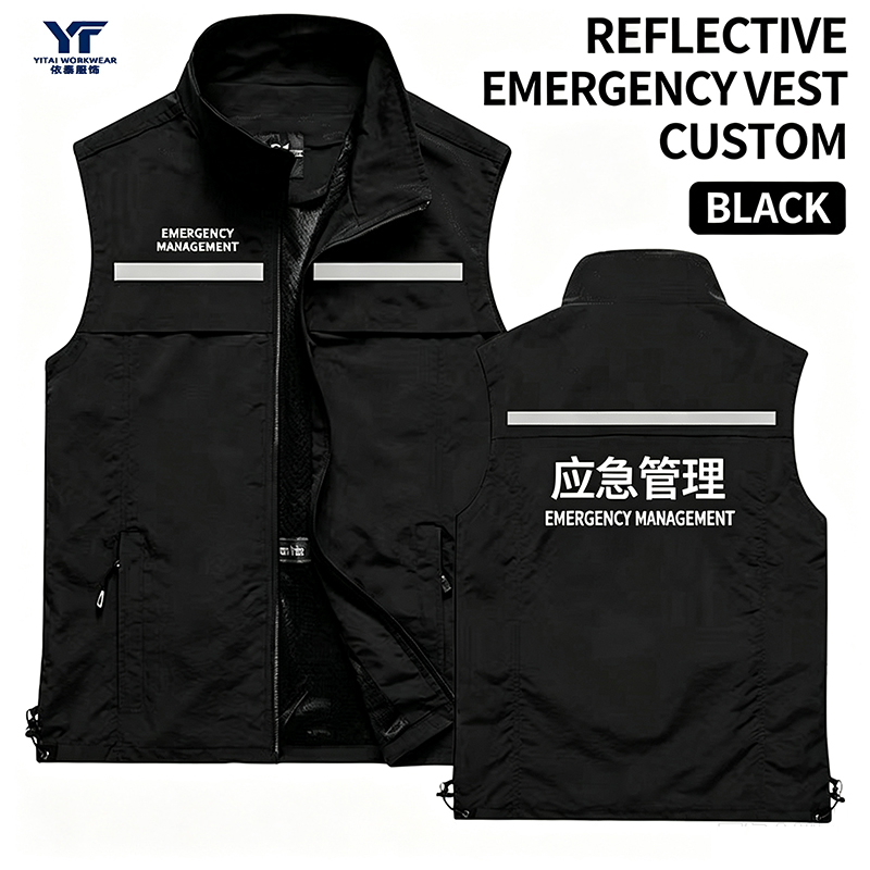 Custom Logo Embroidery Printed Reflective Vest 