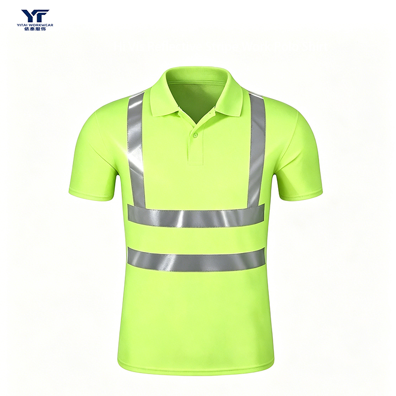 Hi Vis Reflective Stripe Work Polo Shirt 