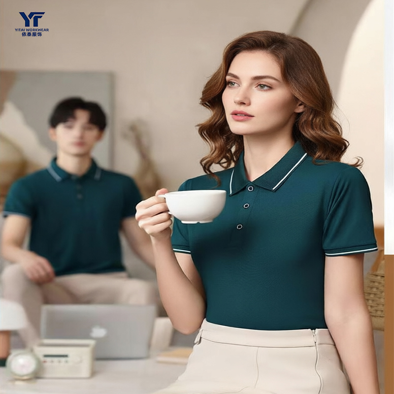 Custom Logo Print Basic Work Polo Shirt 