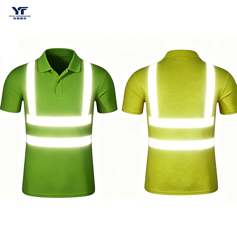 Hi Vis Reflective Stripe Work Polo Shirt