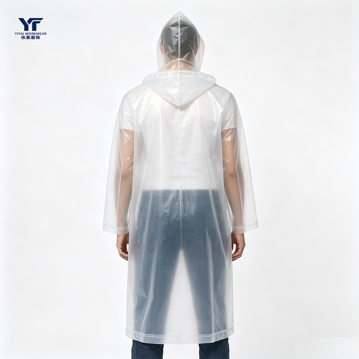 EVA Long Raincoat Poncho Reusable Waterproof Hooded